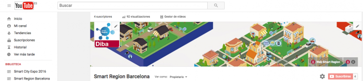 Capçalera de Youtube del canal Smart Region Barcelona